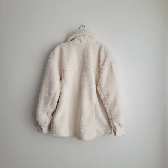 NWOT GOODTHREADS Cream Teddy Sherpa-Lined Jacket - Picture 9 of 9